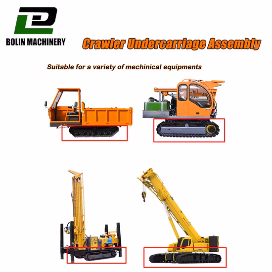 ゴム製トラックシステムスチールトラッククローラトラック足回り掘削リグ用クローラシャーシ